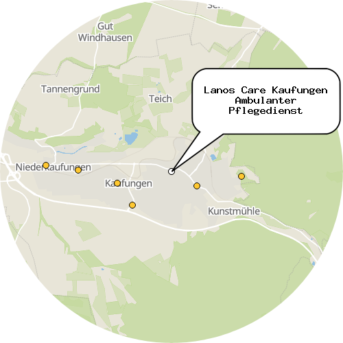 Kartenausschnitt für die Firma Lanos Care Kaufungen Ambulanter Pflegedienst