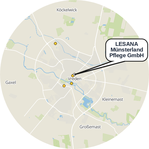 Kartenausschnitt für die Firma LESANA Münsterland Pflege GmbH