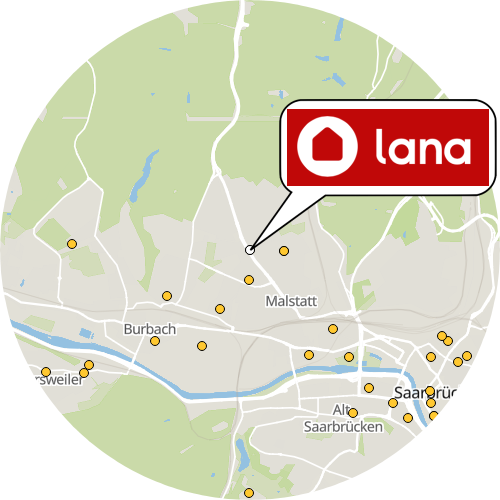 Kartenausschnitt für die Firma LANA Pflegedienst GmbH Ambulanter Pflegedienst