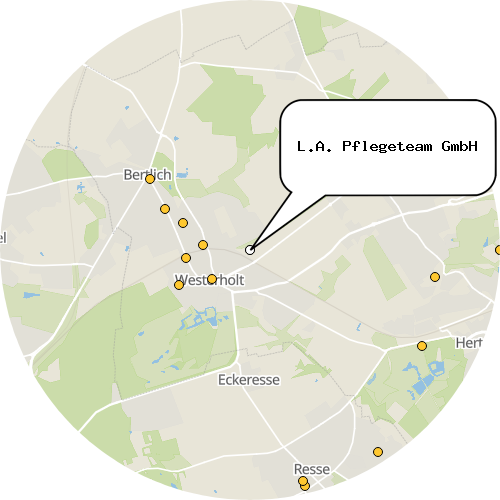 Kartenausschnitt für die Firma L.A. Pflegeteam GmbH