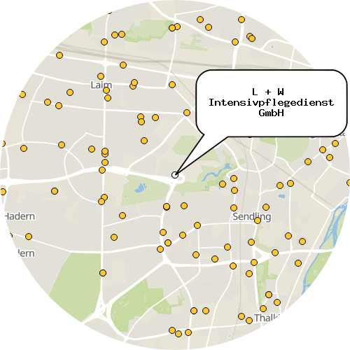Kartenausschnitt für die Firma L + W  Intensivpflegedienst GmbH