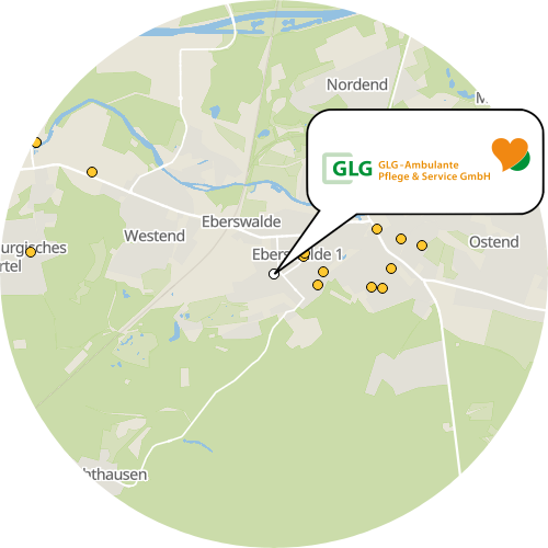 Kartenausschnitt für die Firma GLG Ambulante Pflege & Service GmbH