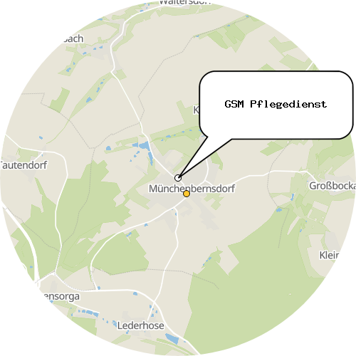 Kartenausschnitt für die Firma GSM Pflegedienst