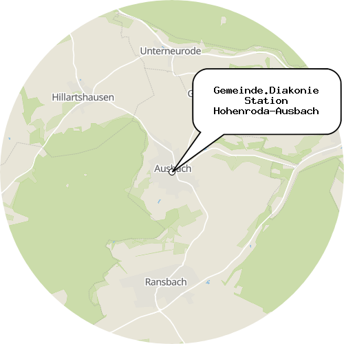 Kartenausschnitt für die Firma Gemeinde.Diakonie Station Hohenroda-Ausbach