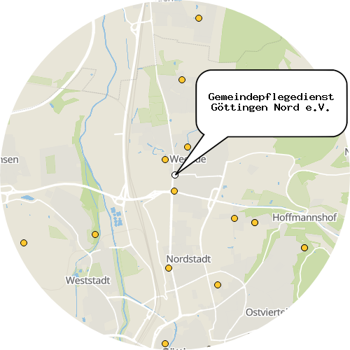 Kartenausschnitt für die Firma Gemeindepflegedienst Göttingen Nord e.V.