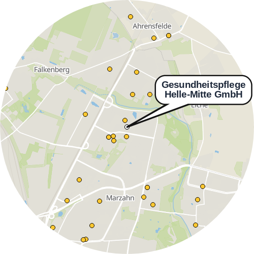 Kartenausschnitt für die Firma Gesundheitspflege Helle-Mitte GmbH