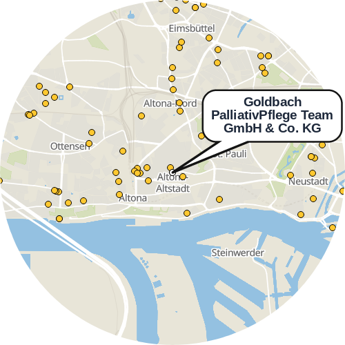 Kartenausschnitt für die Firma Goldbach PalliativPflege Team GmbH & Co. KG