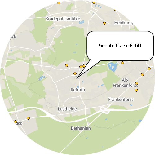 Kartenausschnitt für die Firma Gosab Care GmbH
