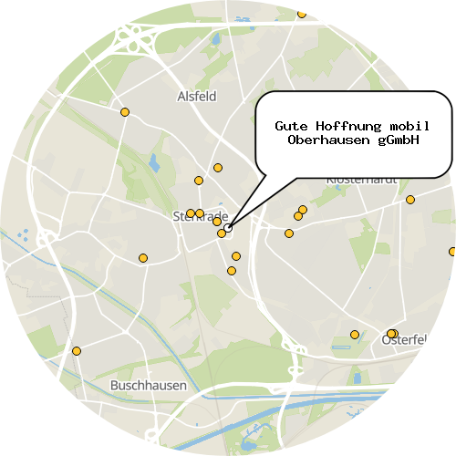 Kartenausschnitt für die Firma Gute Hoffnung mobil Oberhausen gGmbH