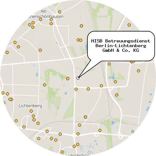 Kartenausschnitt für die Firma HISB Betreuungsdienst Berlin-Lichtenberg GmbH & Co. KG