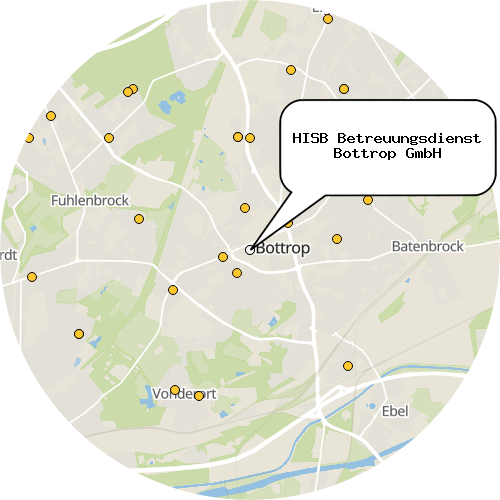 Kartenausschnitt für die Firma HISB Betreuungsdienst Bottrop GmbH