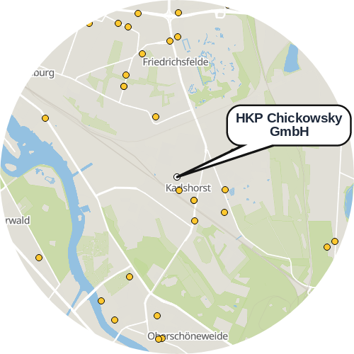 Kartenausschnitt für die Firma HKP Chickowsky GmbH