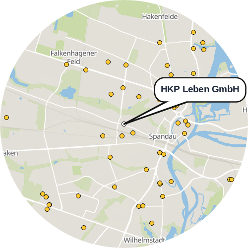 Kartenausschnitt für die Firma HKP Leben GmbH