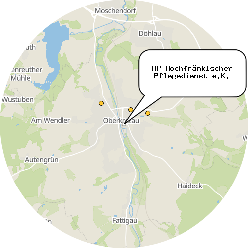 Kartenausschnitt für die Firma HP Hochfränkischer Pflegedienst e.K.