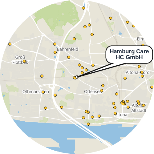Kartenausschnitt für die Firma Hamburg Care HC GmbH