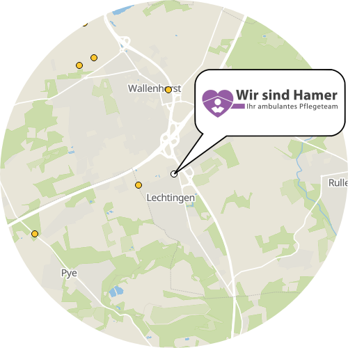 Kartenausschnitt für die Firma Hamer Ambulante Pflege GmbH