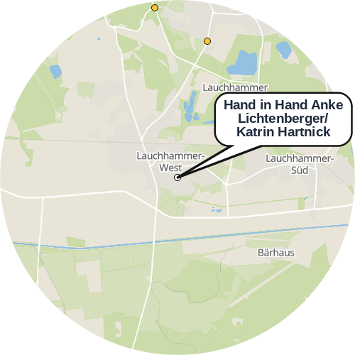 Kartenausschnitt für die Firma Hand in Hand  Anke Lichtenberger/ Katrin Hartnick