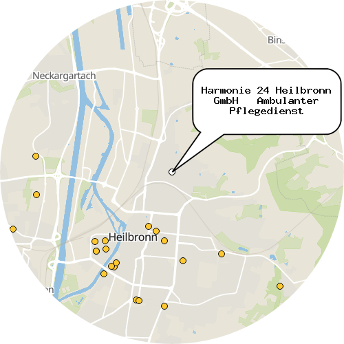 Kartenausschnitt für die Firma Harmonie 24 Heilbronn GmbH   Ambulanter Pflegedienst