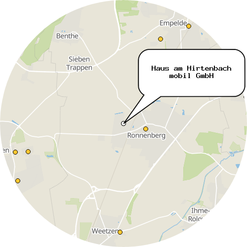 Kartenausschnitt für die Firma Haus am Hirtenbach mobil GmbH