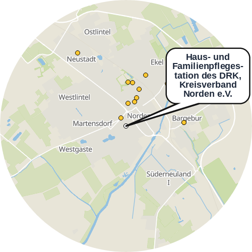 Kartenausschnitt für die Firma Haus- und Familienpflegestation des DRK, Kreisverband Norden e.V.