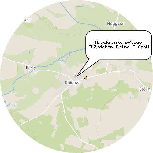 Kartenausschnitt für die Firma Hauskrankenpflege "Ländchen Rhinow" GmbH