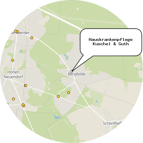 Kartenausschnitt für die Firma Hauskrankenpflege Kuschel & Guth