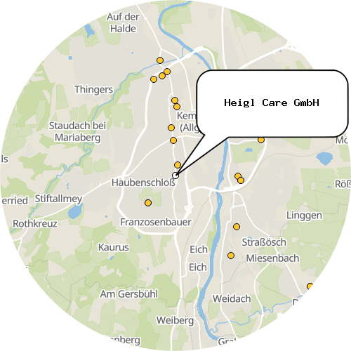 Kartenausschnitt für die Firma Heigl Care GmbH