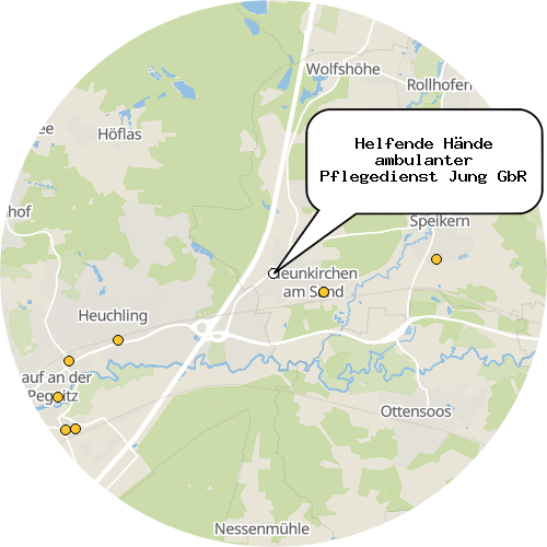 Kartenausschnitt für die Firma Helfende Hände ambulanter Pflegedienst Jung GbR