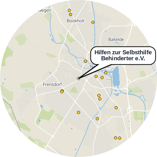 Kartenausschnitt für die Firma Hilfen zur Selbsthilfe Behinderter e.V.