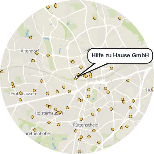 Kartenausschnitt für die Firma Hilfe zu Hause GmbH