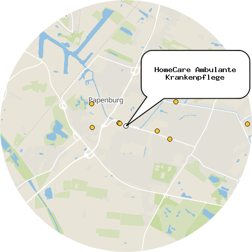 Kartenausschnitt für die Firma HomeCare Ambulante Krankenpflege