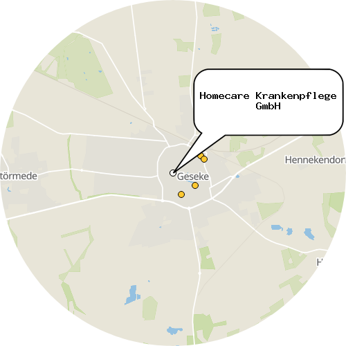 Kartenausschnitt für die Firma Homecare Krankenpflege GmbH