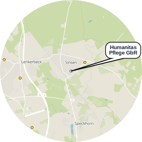 Kartenausschnitt für die Firma Humanitas Pflege GbR