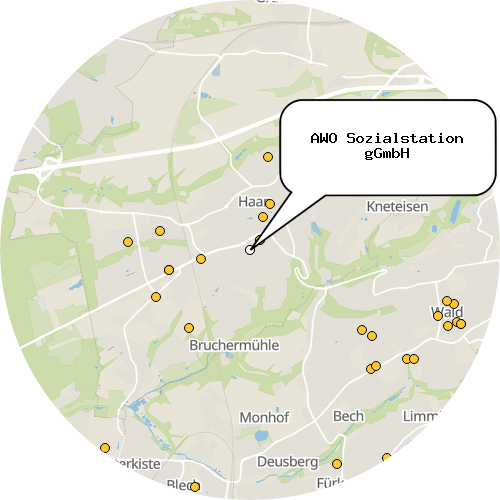 Kartenausschnitt für die Firma AWO Sozialstation gGmbH