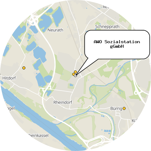 Kartenausschnitt für die Firma AWO Sozialstation gGmbH