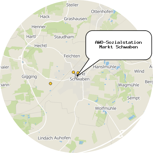 Kartenausschnitt für die Firma AWO-Sozialstation Markt Schwaben