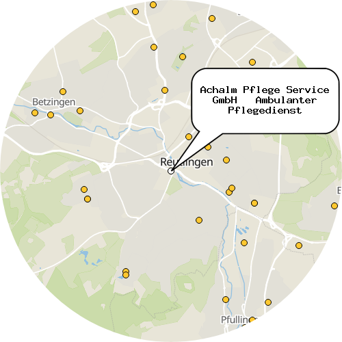Kartenausschnitt für die Firma Achalm Pflege Service GmbH   Ambulanter Pflegedienst