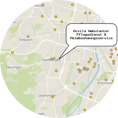 Kartenausschnitt für die Firma Acvila Ambulanter Pflegedienst & Heimbeatmungsservice