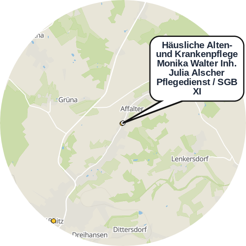 Kartenausschnitt für die Firma Häusliche Alten- und Krankenpflege Monika Walter Inh. Julia Alscher Pflegedienst / SGB XI