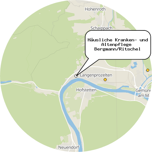 Kartenausschnitt für die Firma Häusliche Kranken- und Altenpflege  Bergmann/Ritschel