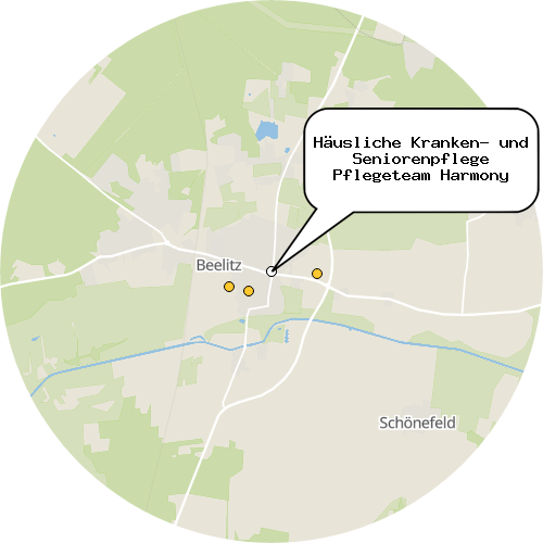 Kartenausschnitt für die Firma Häusliche Kranken- und Seniorenpflege Pflegeteam Harmony