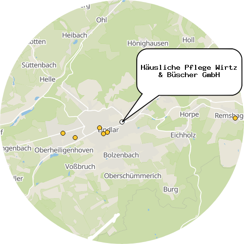 Kartenausschnitt für die Firma Häusliche Pflege Wirtz & Büscher GmbH