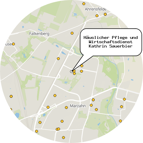 Kartenausschnitt für die Firma Häuslicher Pflege und Wirtschaftsdienst Kathrin Sauerbier