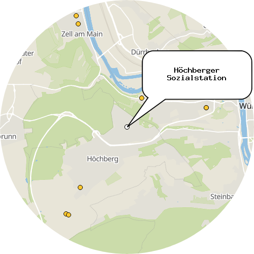 Kartenausschnitt für die Firma Höchberger Sozialstation