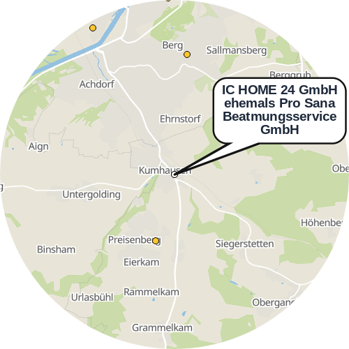 Kartenausschnitt für die Firma IC HOME 24 GmbH ehemals Pro Sana  Beatmungsservice GmbH