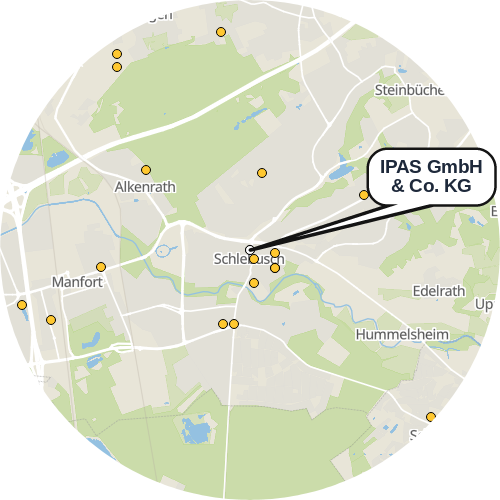 Kartenausschnitt für die Firma IPAS GmbH & Co. KG