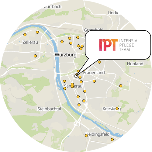 Kartenausschnitt für die Firma IPT-Intensivpflegeteam GmbH