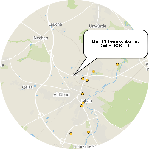 Kartenausschnitt für die Firma Ihr Pflegekombinat GmbH SGB XI