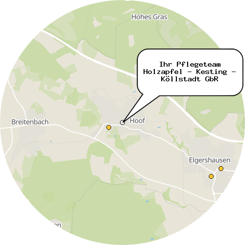 Kartenausschnitt für die Firma Ihr Pflegeteam Holzapfel - Kesting - Köllstadt GbR