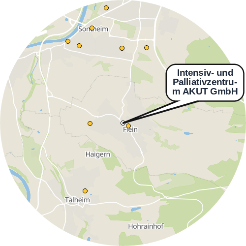 Kartenausschnitt für die Firma Intensiv- und Palliativzentrum AKUT GmbH
